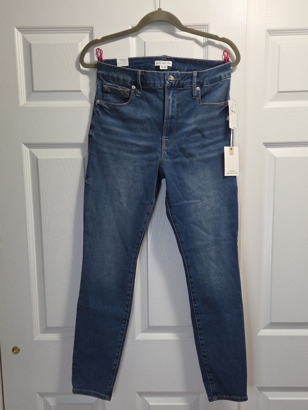 Good American High Rise Blue Skinny Jeans
